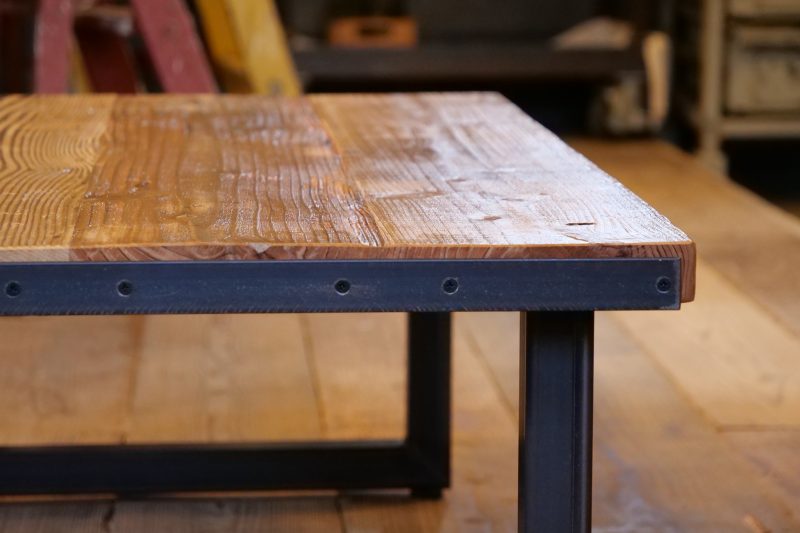 独特の素材 [組みったテーブル］古材足場板とアイアンのハーモニー 